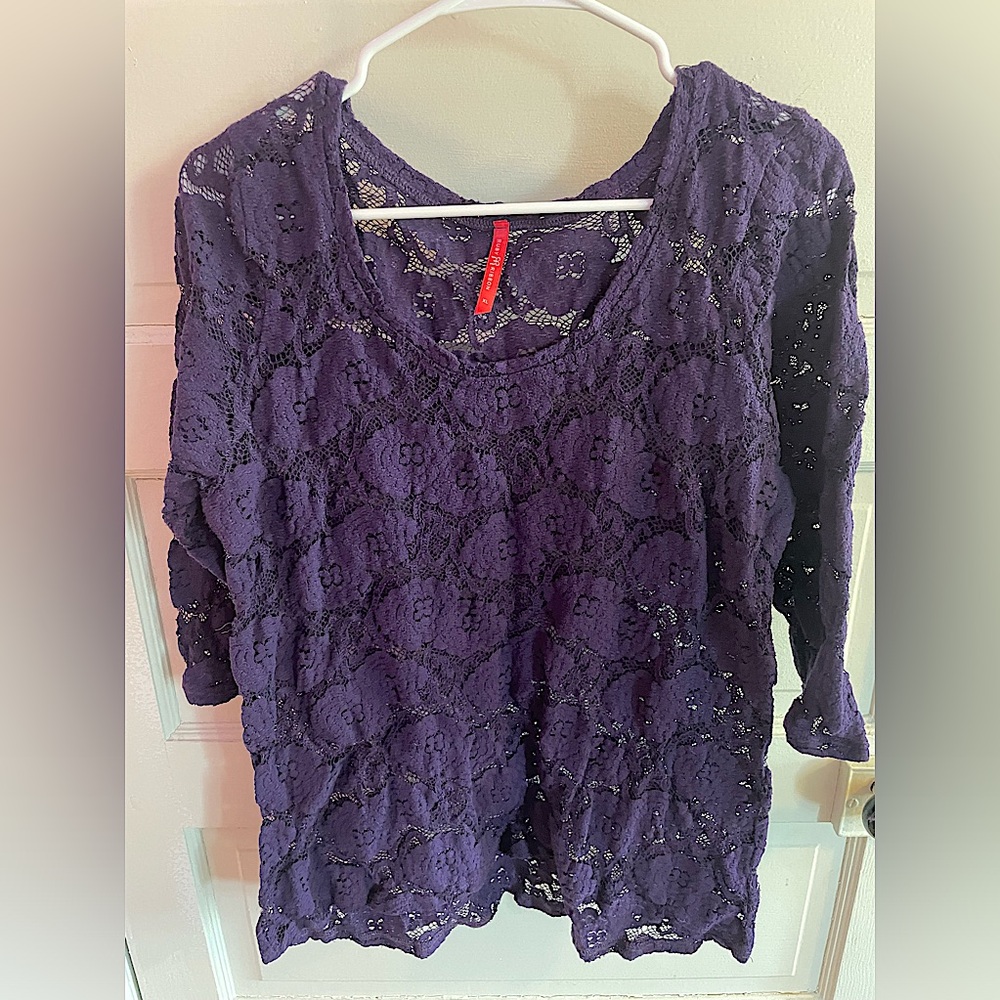 Ruby Ribbon Purple Lace Shirt